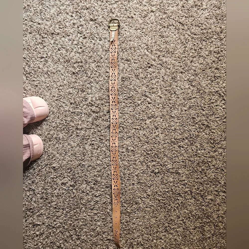 Fossil‎ leather floral golden bohemian chic belt